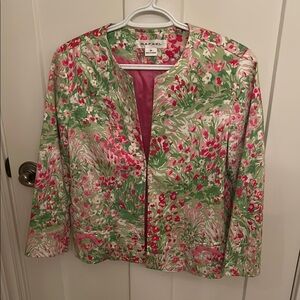 RAFAEL Pink and Green Floral Suit Jacket Vibrant Design, size 10